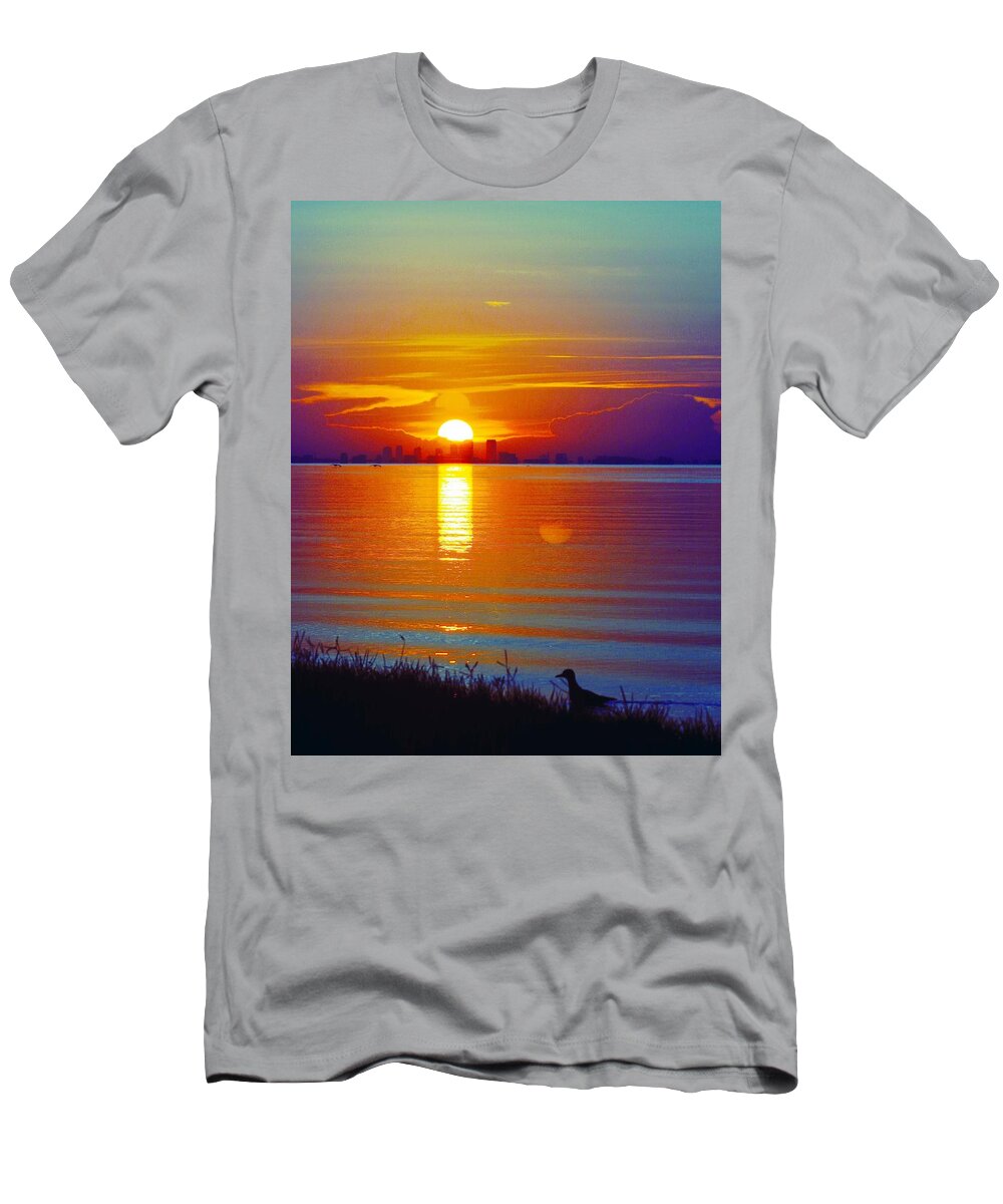 Bird T-Shirt featuring the photograph Blue Sunrise by Stoney Lawrentz