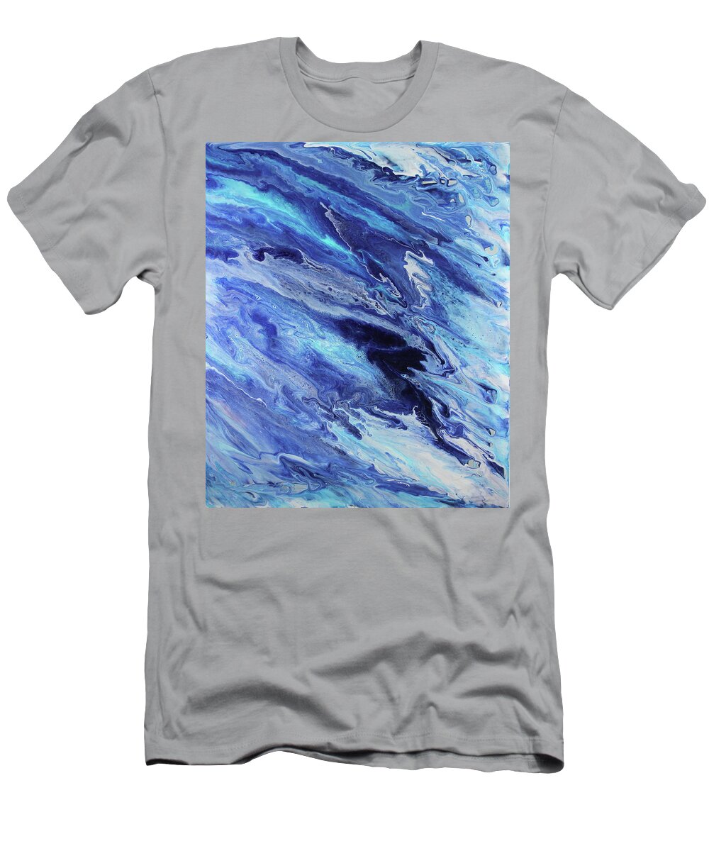 Blue T-Shirt featuring the painting Wavelength by Madeleine Arnett