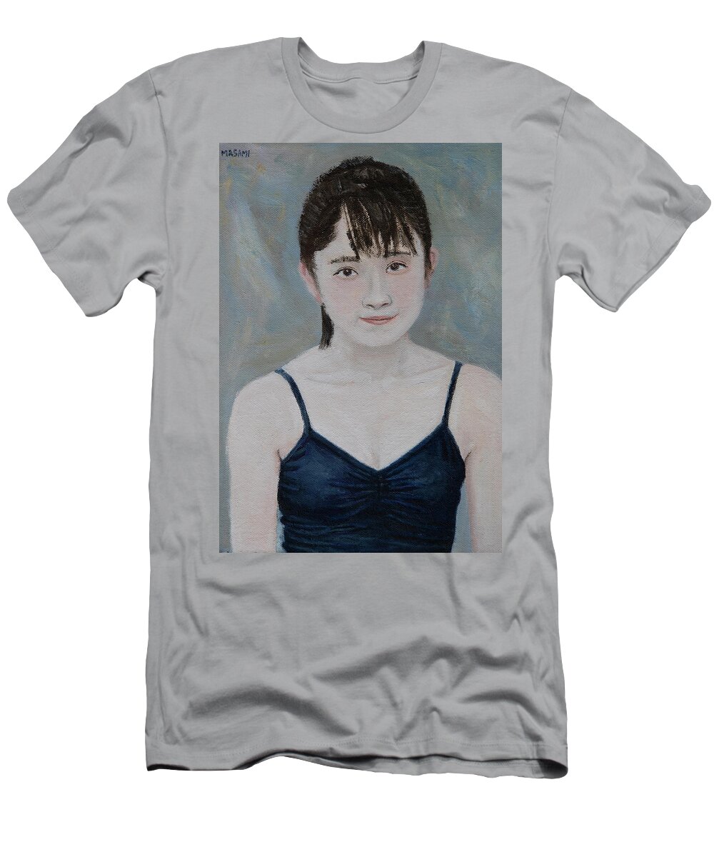 Portrait T-Shirt featuring the painting Blue Top by Masami IIDA