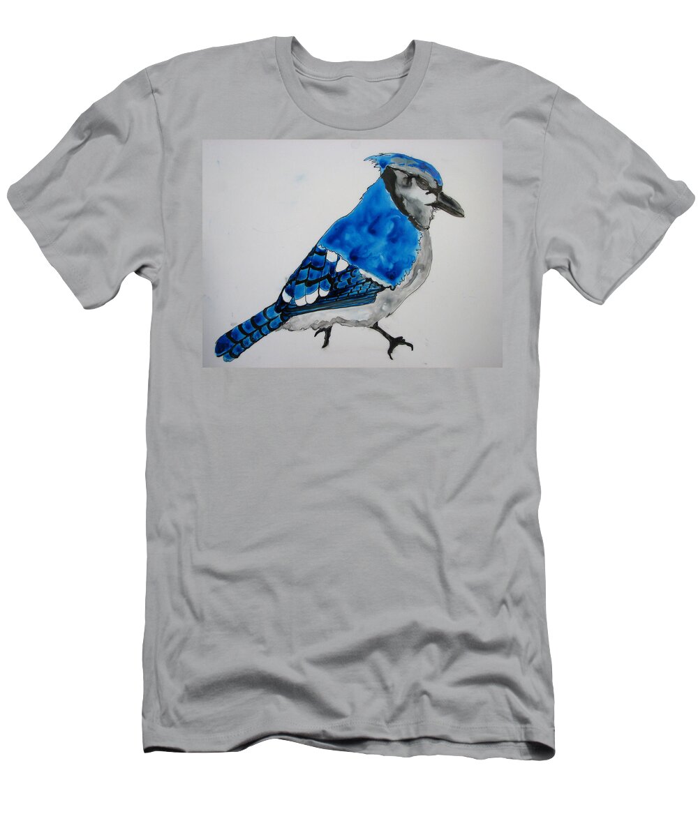 Wild Bird T-Shirt featuring the painting Blue Wonders by Patricia Arroyo