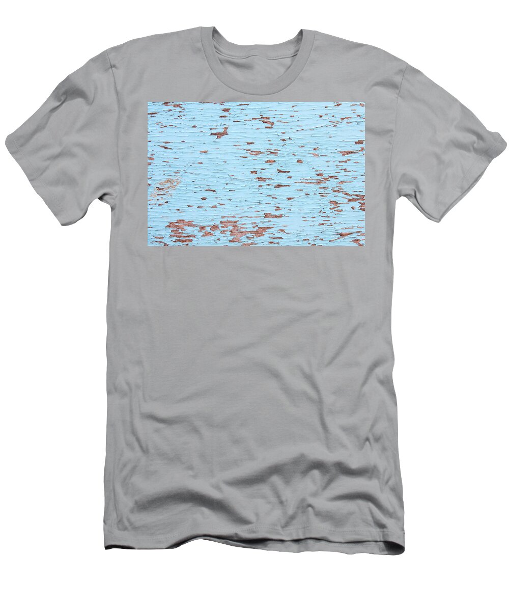 Abstract T-Shirt featuring the photograph Blue wooden background by Michalakis Ppalis