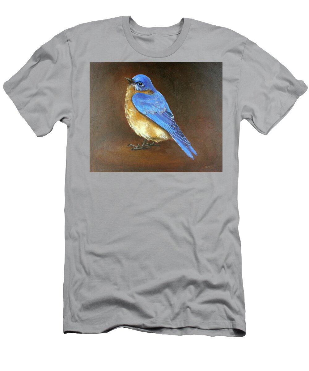 Blue T-Shirt featuring the painting Bluebird by Don Morgan