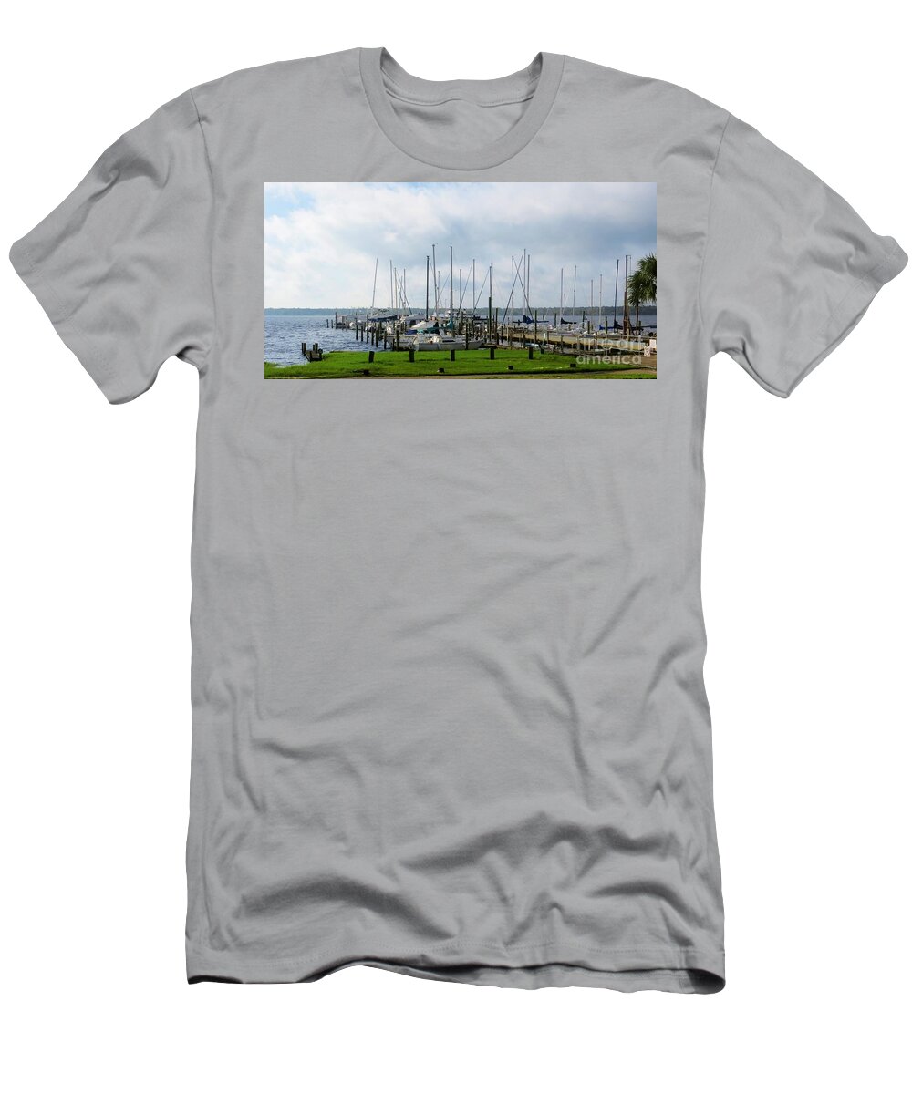 Boat Dock On The St. John's River T-Shirt featuring the photograph Boat Dock On The St. John's River by Tim Townsend