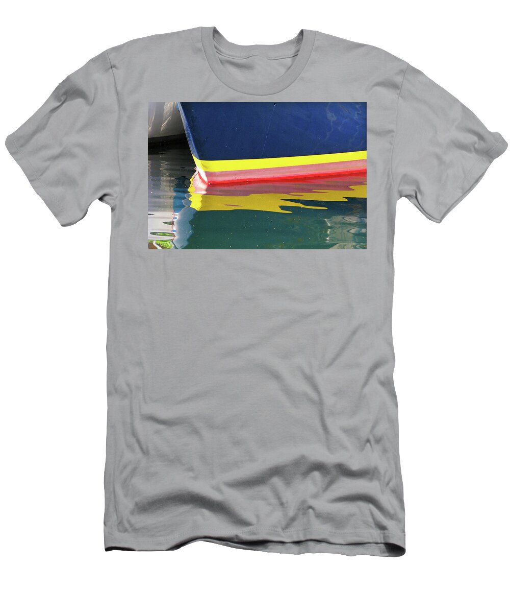 Blue T-Shirt featuring the photograph Boat Reflection by Ted Keller