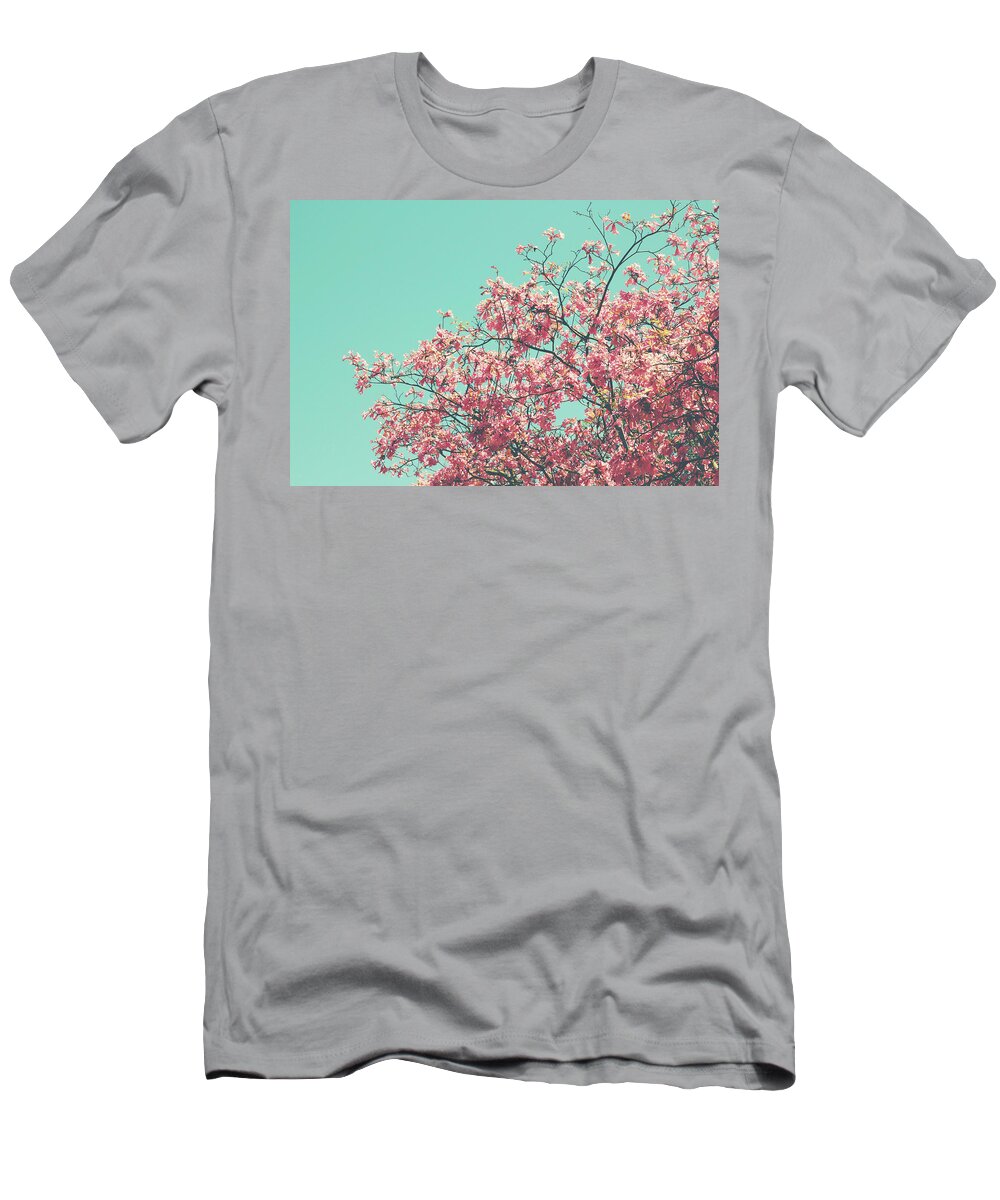 Pink T-Shirt featuring the photograph Boho Cherry Blossom 2- Art by Linda Woods by Linda Woods