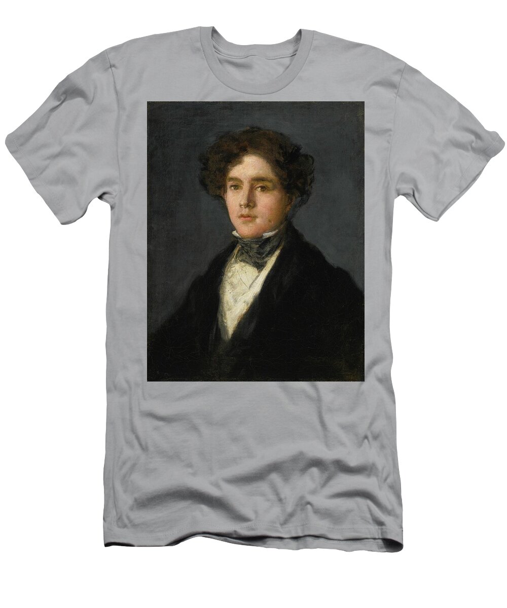 Francisco Jos De Goya Y Lucientes Fuendetodos 1746 - 1828 Bordeaux Portrait Of Mariano Goya T-Shirt featuring the painting Bordeaux Portrait Of Mariano Goya by MotionAge Designs
