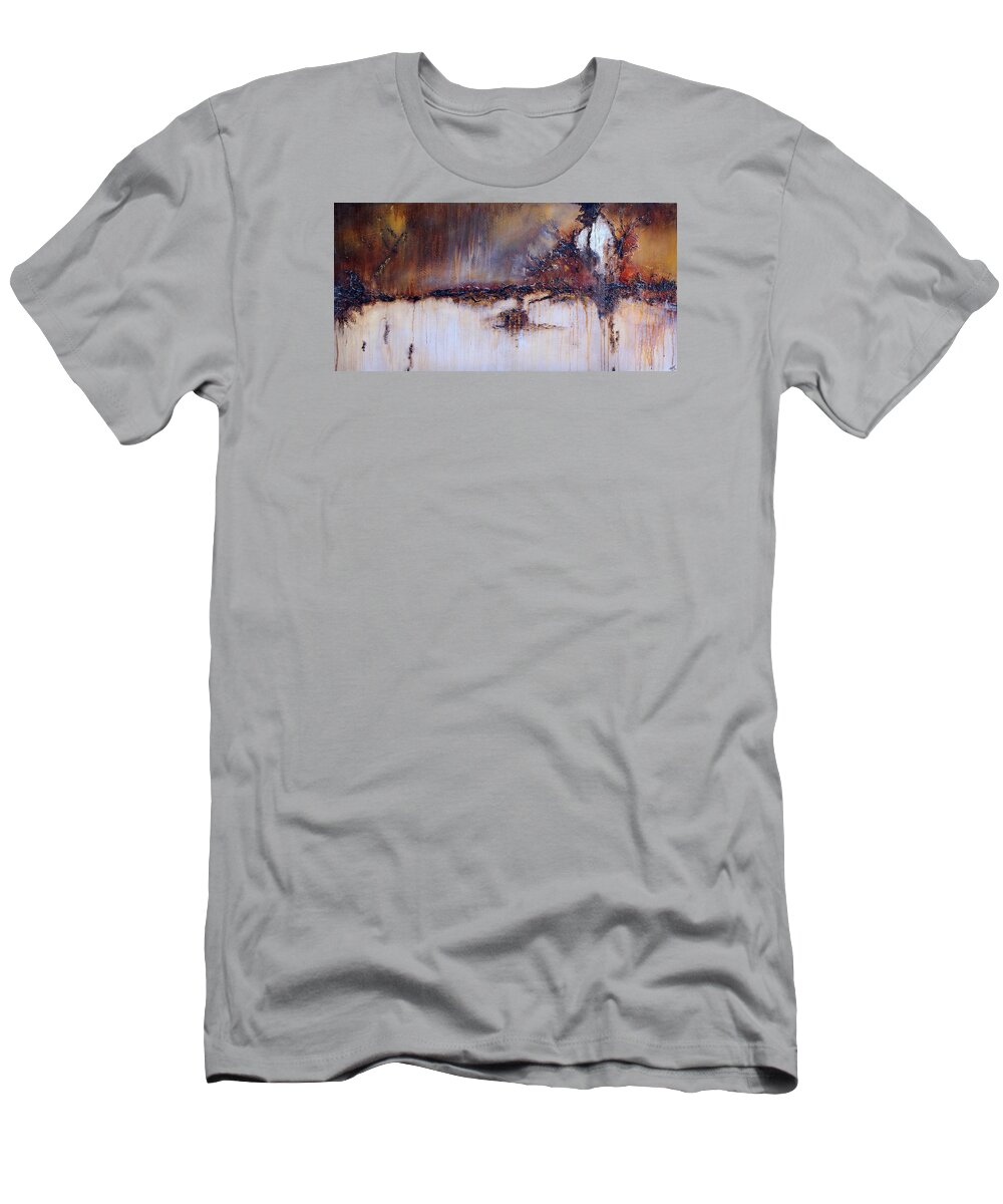 Abstract T-Shirt featuring the painting Boundary Waters by Theresa Marie Johnson