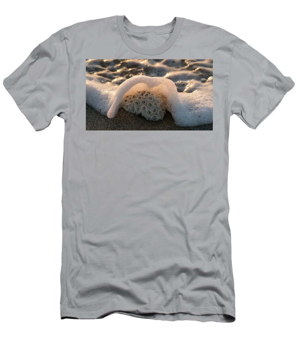 Florida T-Shirt featuring the photograph Coral Foamy Splash Delray Beach Florida by Lawrence S Richardson Jr