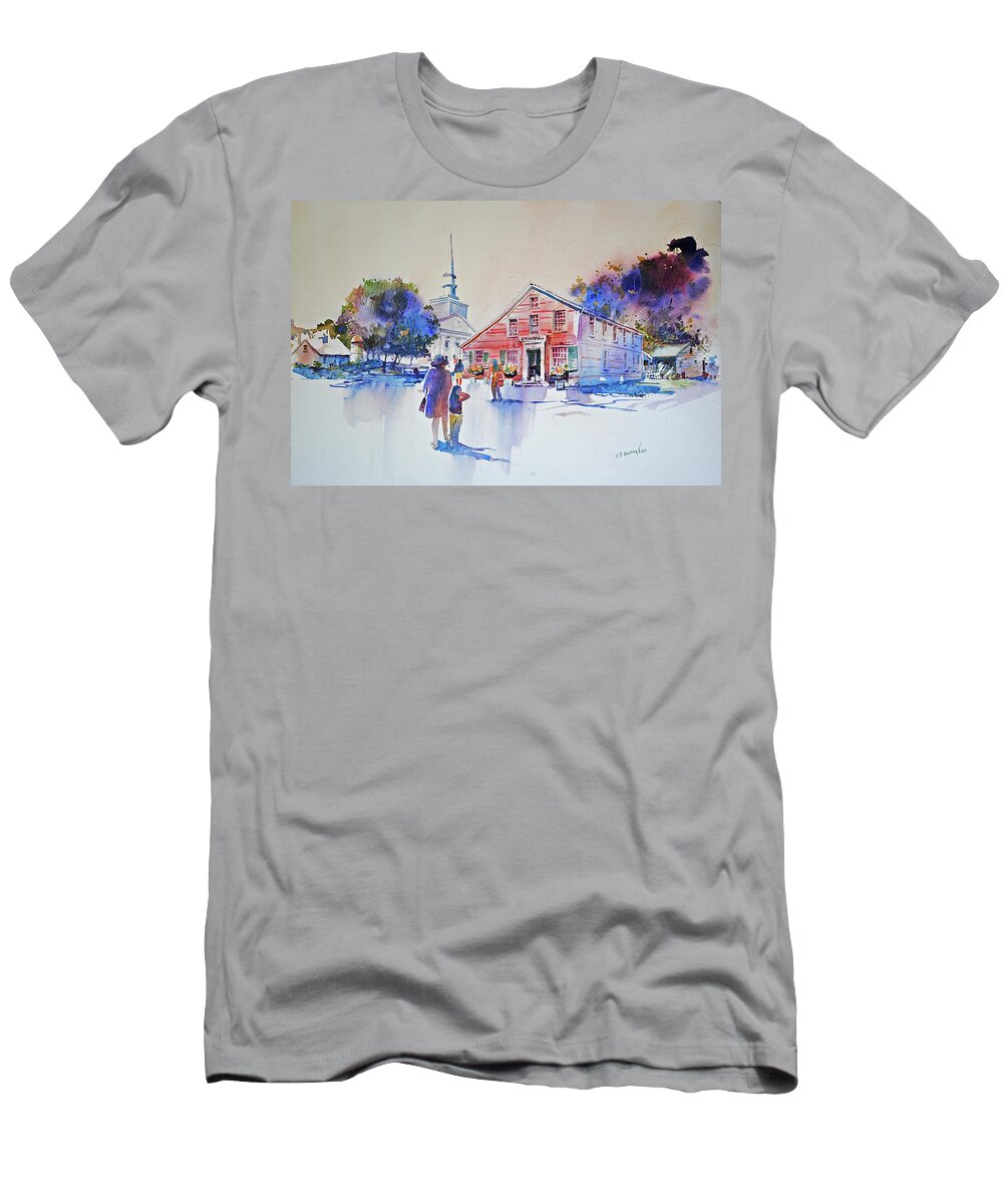 Visco T-Shirt featuring the painting Bramhall's Corner by P Anthony Visco