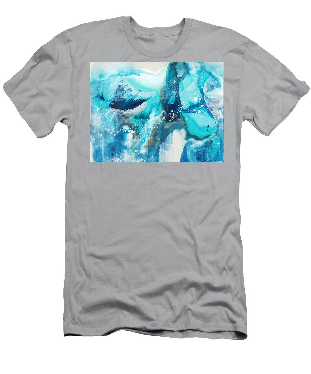 Abstract T-Shirt featuring the painting Brave Depths by Claire Desjardins
