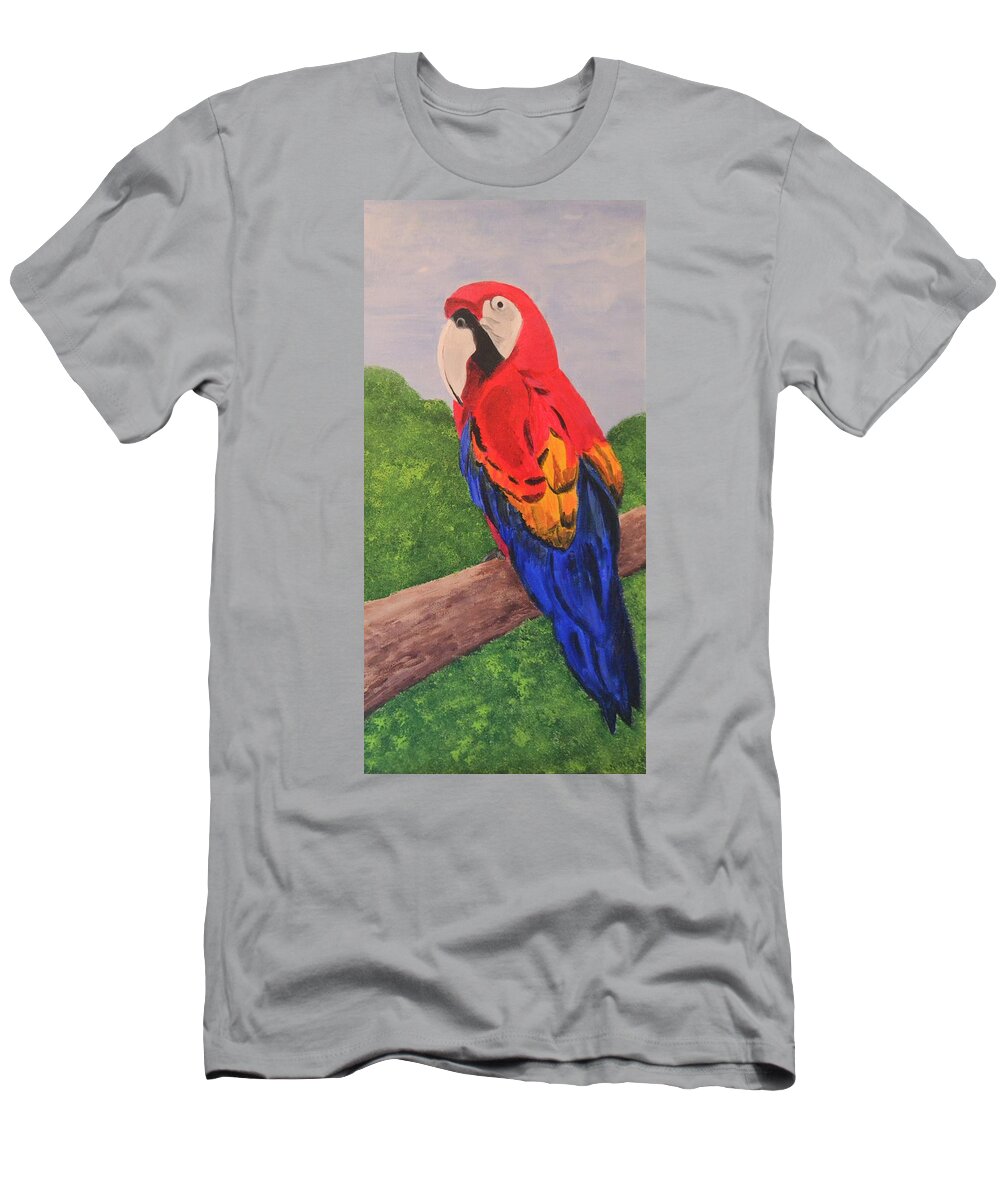 Brazil T-Shirt featuring the painting Brazilian Parrot by Nancy Sisco