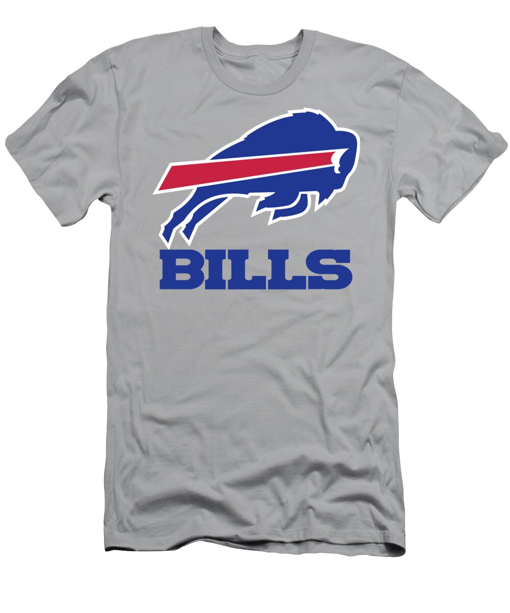 Buffalo Bills T-Shirt featuring the mixed media Buffalo Bills Translucent Steel by Movie Poster Prints