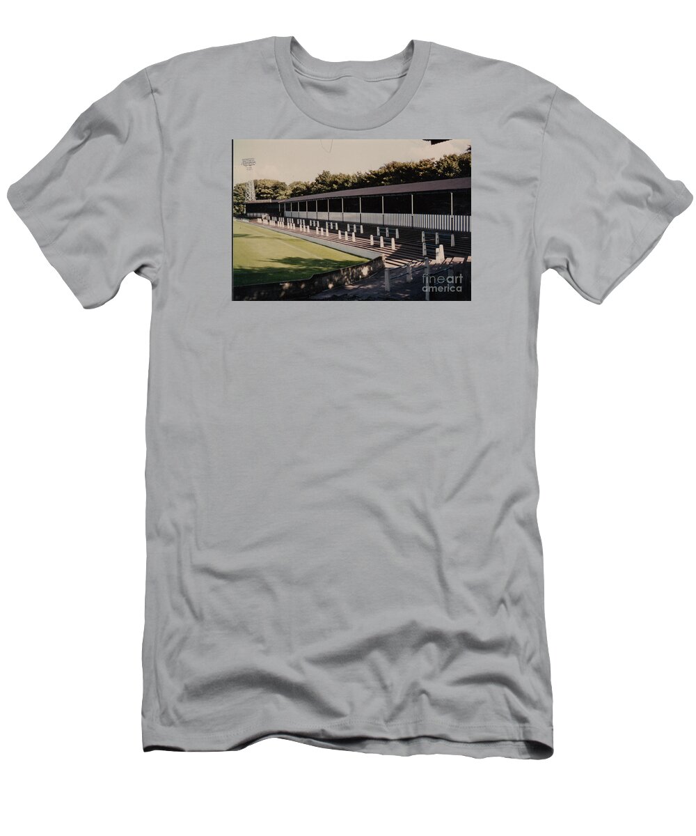  T-Shirt featuring the photograph Bury - Gigg Lane - South Stand 1 - 1969 by Legendary Football Grounds