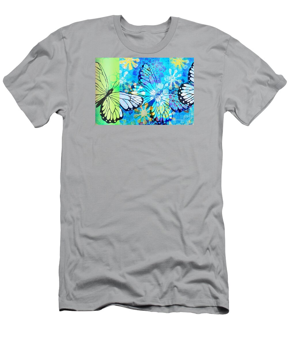 Hao Aiken T-Shirt featuring the digital art Butterfly In Flight #3 by Hao Aiken