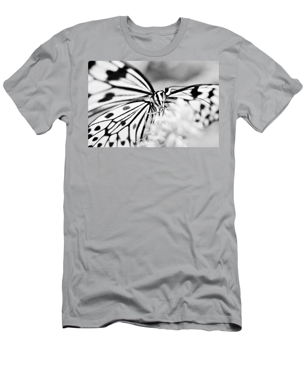 Butterfly Wings T-Shirt featuring the photograph Butterfly Wings 2 - Black And White by Marianna Mills