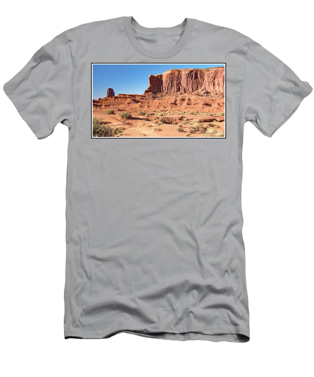 Butte T-Shirt featuring the photograph Buttes, Desert Floor, Monument Valley, Utah, Arizona Border by A Macarthur Gurmankin
