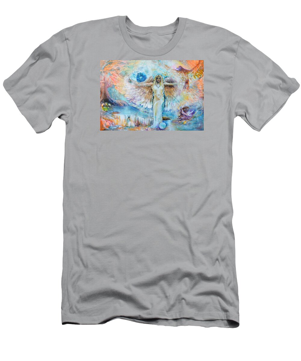 Cadecus T-Shirt featuring the painting Cadecus by Ashleigh Dyan Bayer