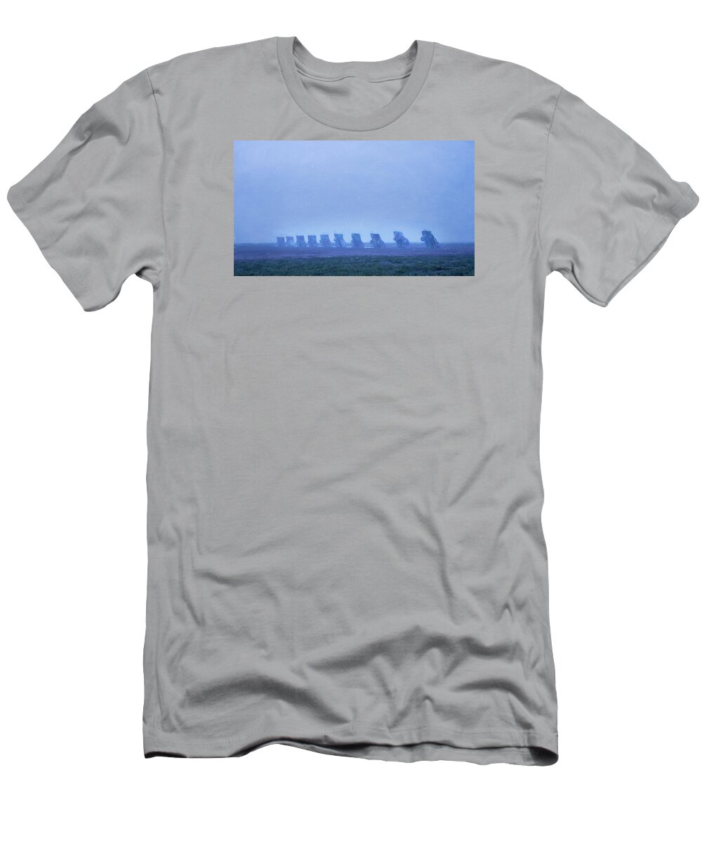 Joan Carroll T-Shirt featuring the photograph Cadillacs in the Mist II by Joan Carroll