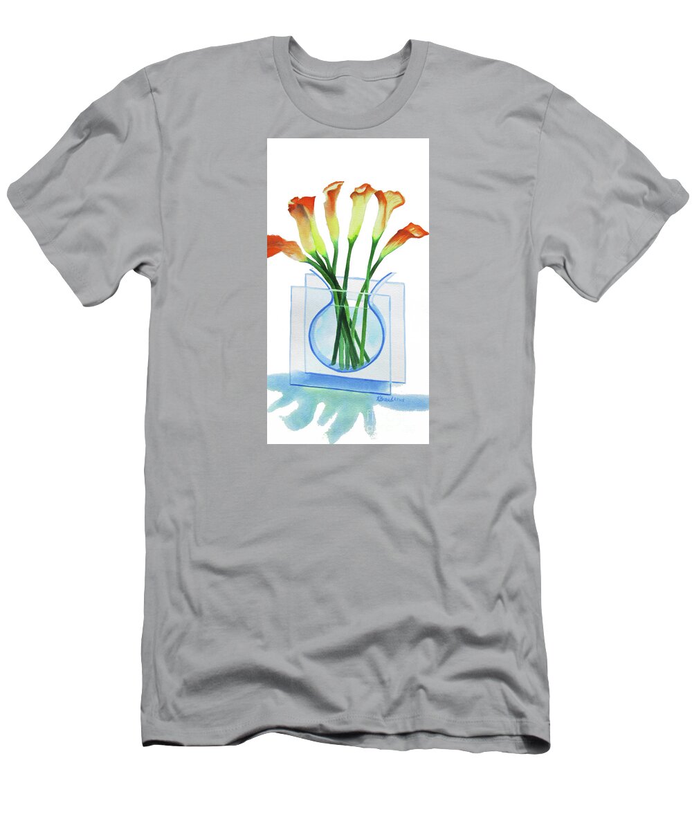Paintings T-Shirt featuring the painting Calla Lilies by Kathy Braud