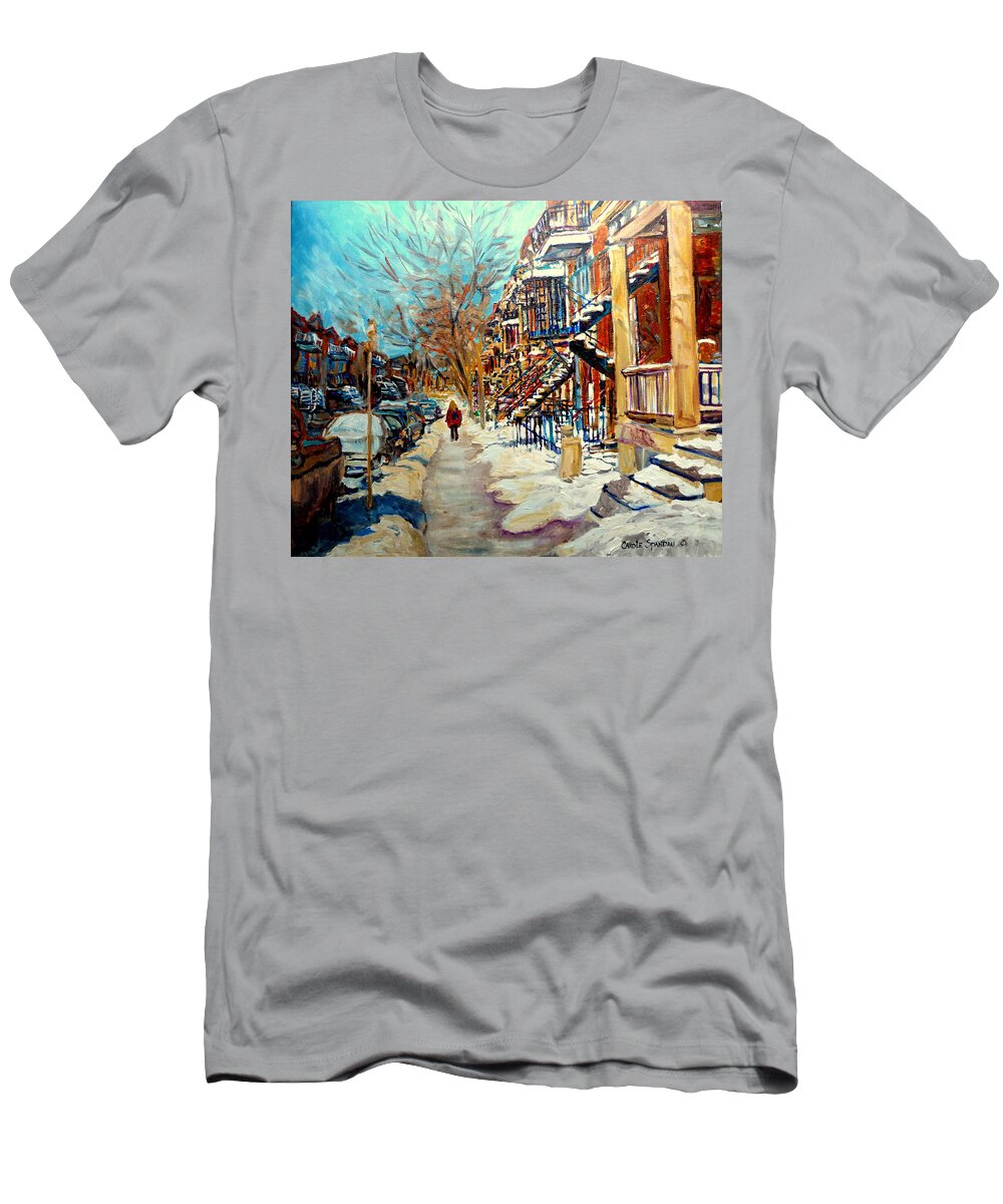 Montreal T-Shirt featuring the painting Canadian Art And Canadian Artists by Carole Spandau
