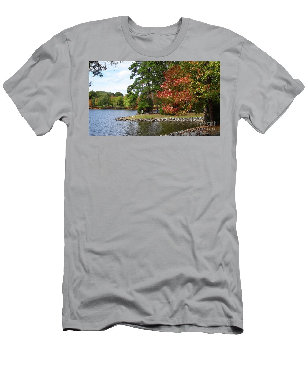 Autumn T-Shirt featuring the photograph Cane Creek Park in October by Eunice Warfel