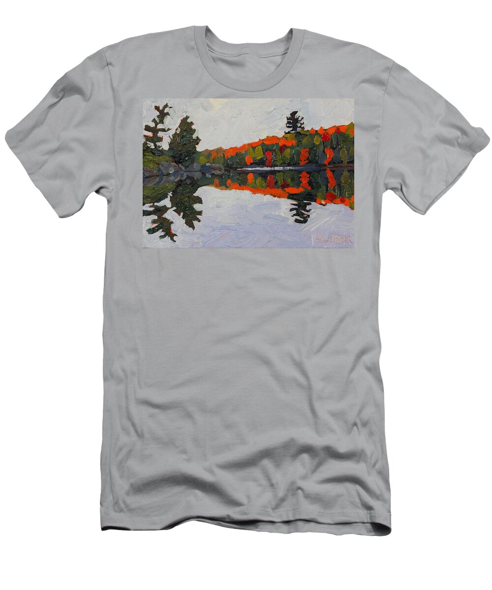 1869 T-Shirt featuring the painting Canoe Lake Whites by Phil Chadwick