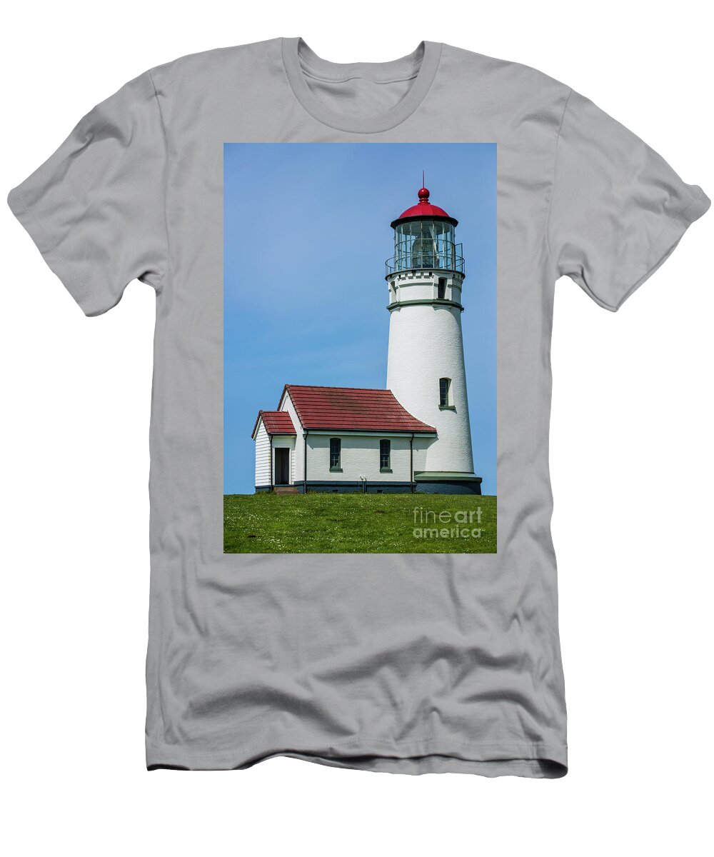 Cape Blanco T-Shirt featuring the photograph Cape Blanco Oregon Lighthouse by Gary Whitton
