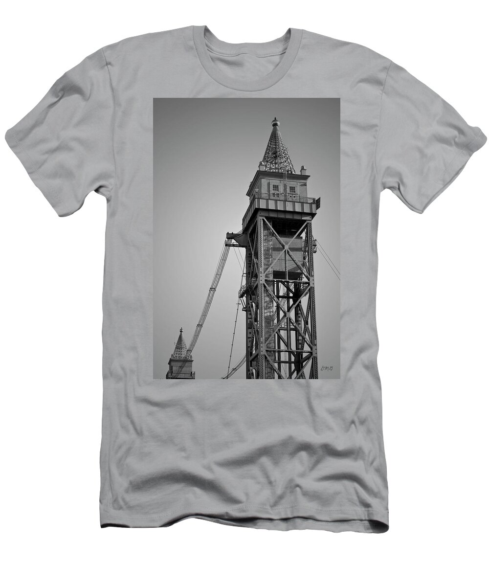 Bourne T-Shirt featuring the photograph Cape Cod Canal RR Bridge V BW by David Gordon