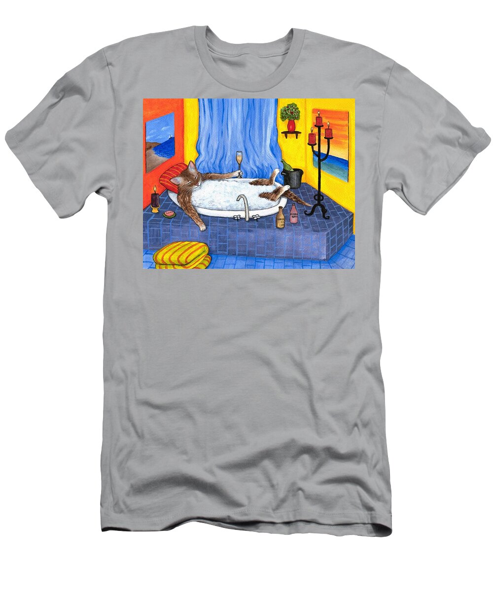 Cat T-Shirt featuring the painting Cat 537 by Lucie Dumas