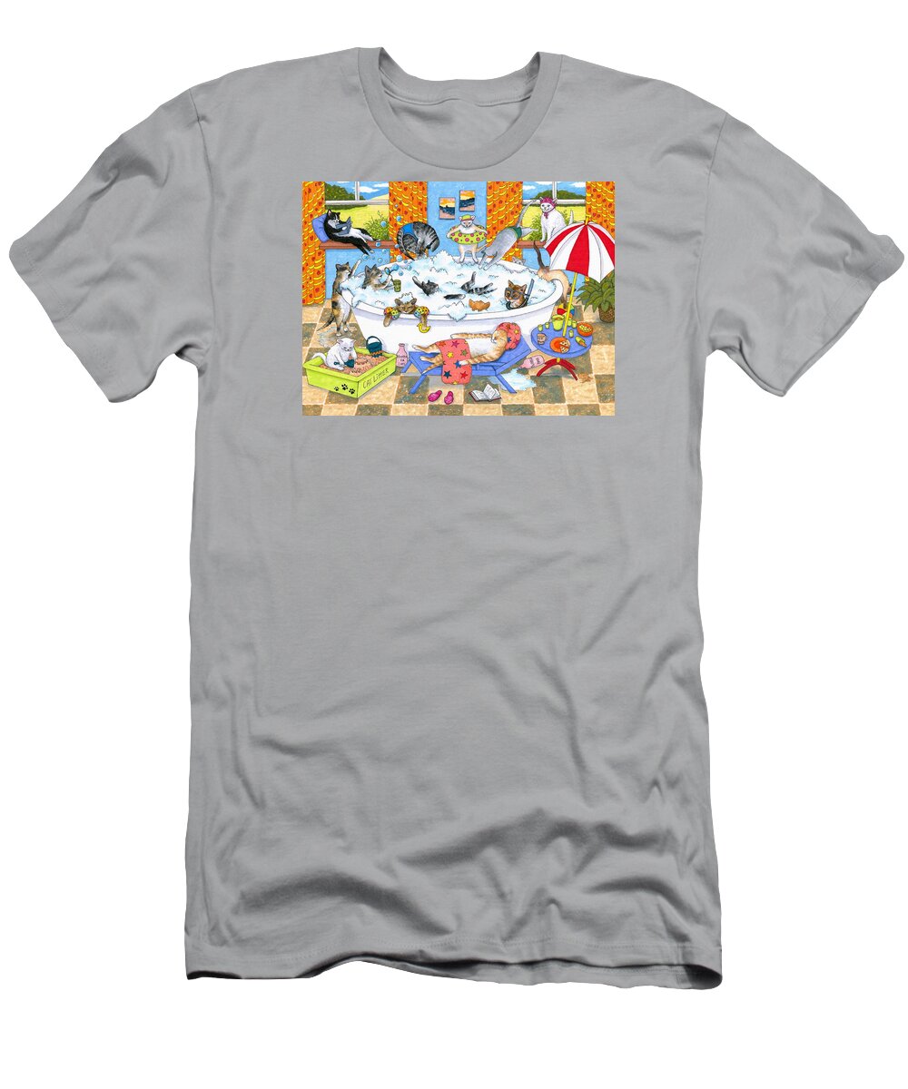 Cat T-Shirt featuring the painting Cat 601 by Lucie Dumas