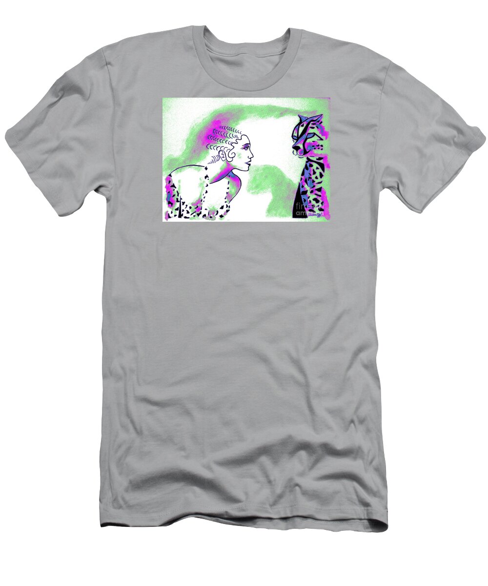 Josephine Baker T-Shirt featuring the painting Cat Eyes -- Multi-Color 1 by Jayne Somogy