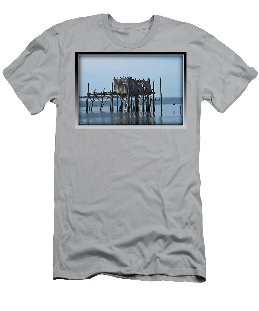 Cedar T-Shirt featuring the photograph Cedar Key Honeymoon Shack II by Farol Tomson