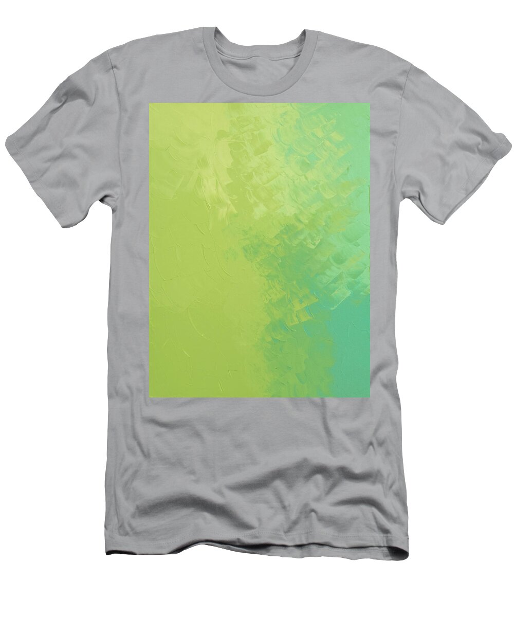 Blue T-Shirt featuring the painting Celery Ice by Linda Bailey