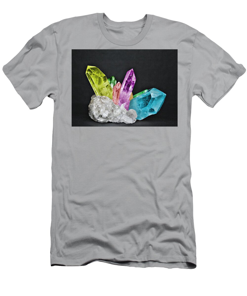 Chakra T-Shirt featuring the photograph Chakra Rock Crystal - Geode Series by Marianna Mills