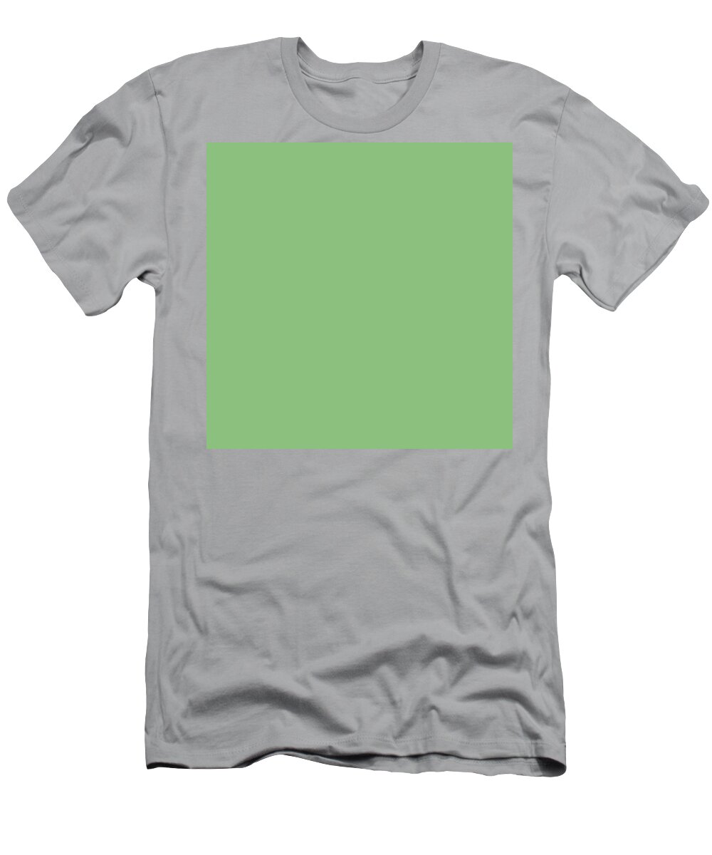 Solid Color T-Shirt featuring the digital art Charming Blooms Light Green by Lisa Blake