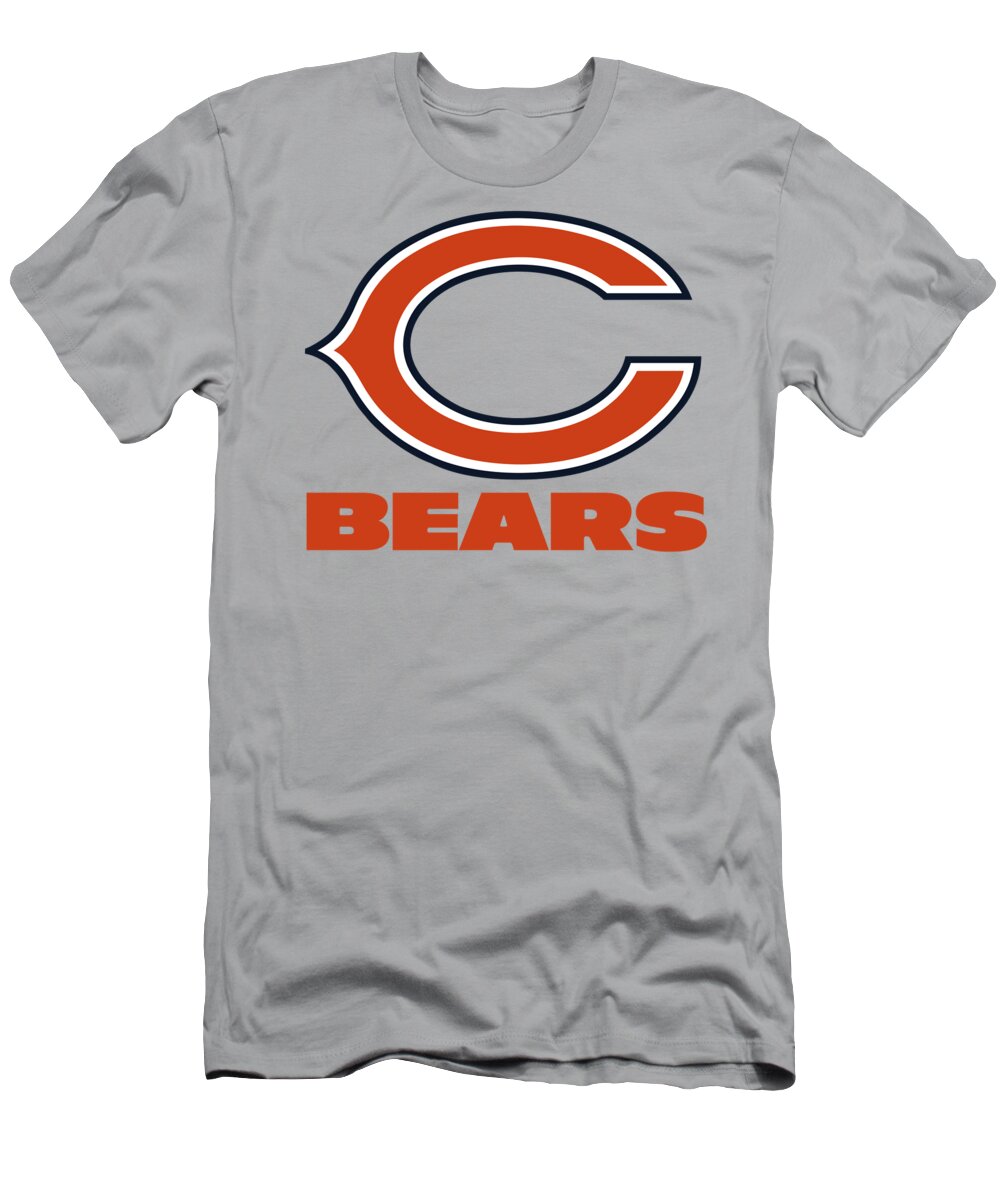 Chicago T-Shirt featuring the mixed media Chicago Bears Translucent Steel by Movie Poster Prints