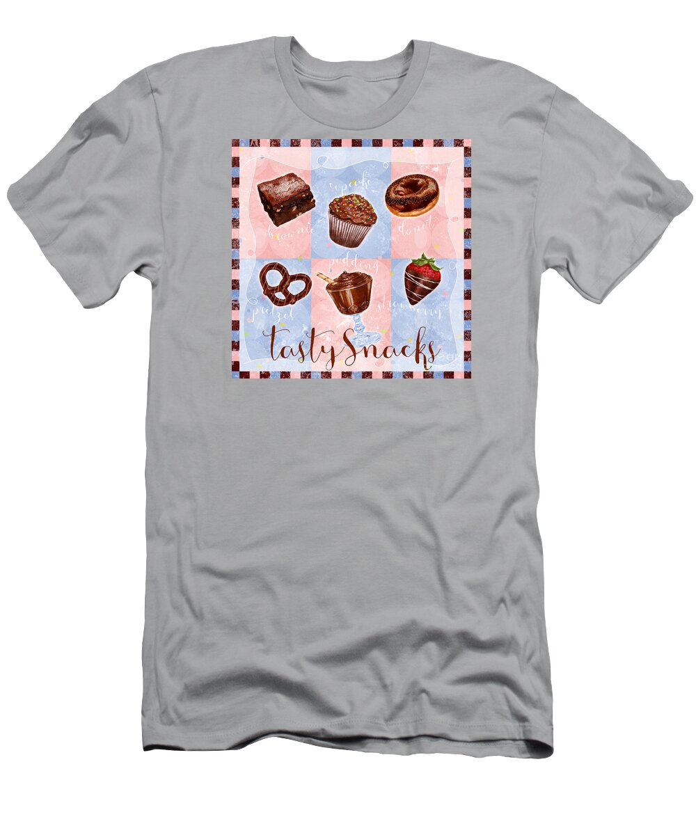 Chocolate T-Shirt featuring the mixed media Chocolate Tasty Snacks by Shari Warren