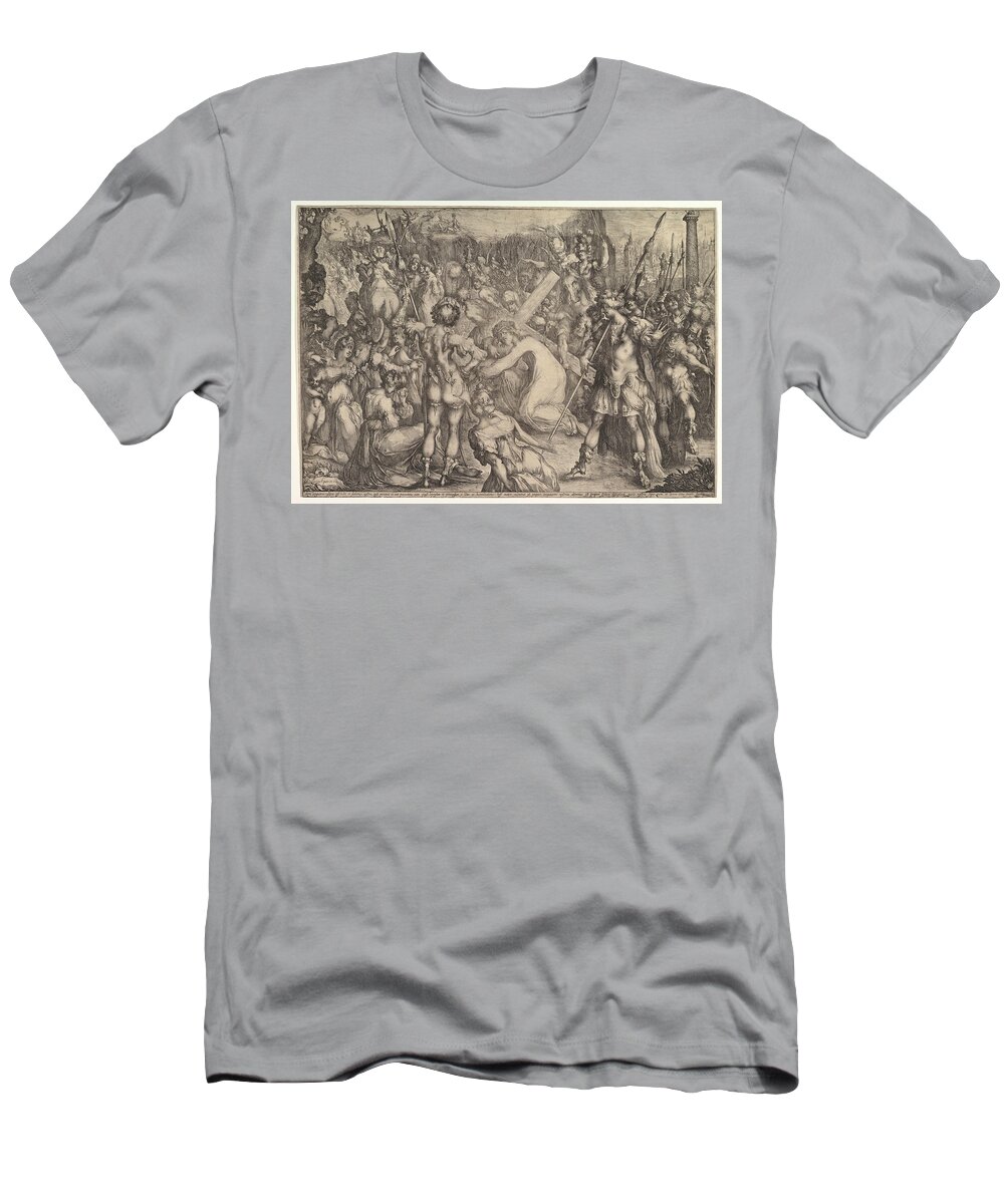 Jacques Bellange T-Shirt featuring the drawing Christ Carrying the Cross by Jacques Bellange