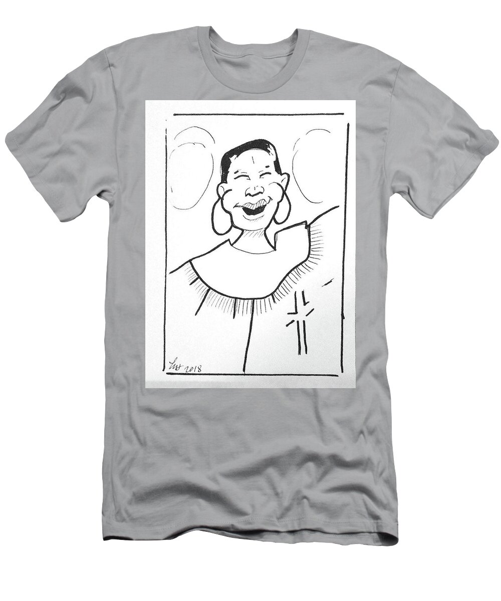 Art T-Shirt featuring the drawing Church Lady 2 by Loretta Nash