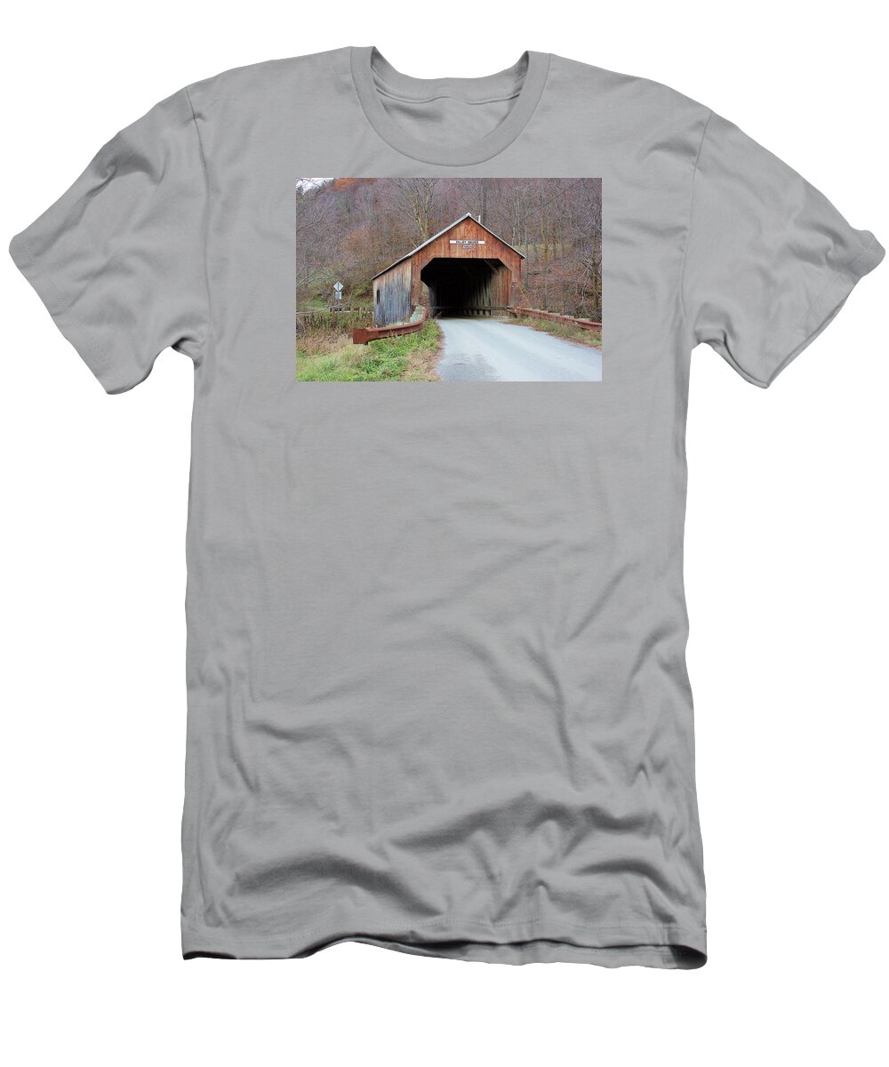 Vermont T-Shirt featuring the photograph Cilley Covered Bridge by Wayne Toutaint