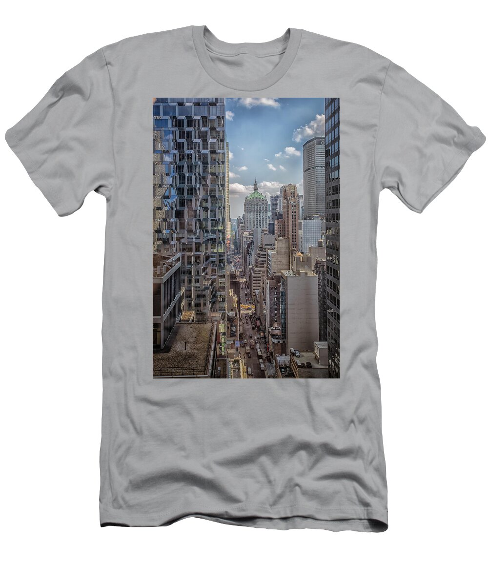New York T-Shirt featuring the photograph City Blocks by Elvira Pinkhas