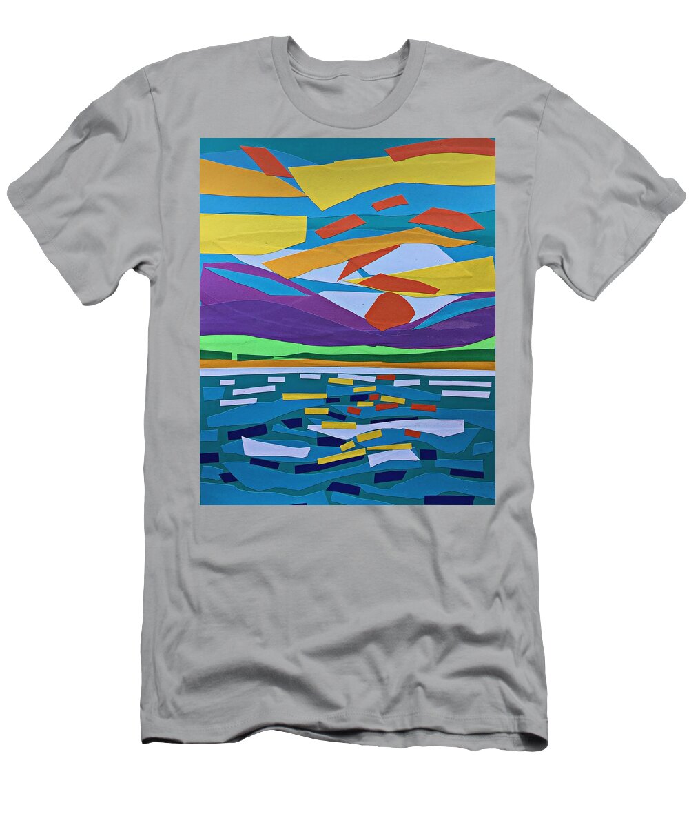 Sunset T-Shirt featuring the mixed media Classic sunset by Enrique Zaldivar