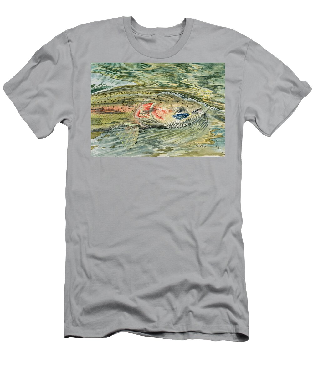 Steelhead T-Shirt featuring the painting Clearwater River Steelhead by Link Jackson