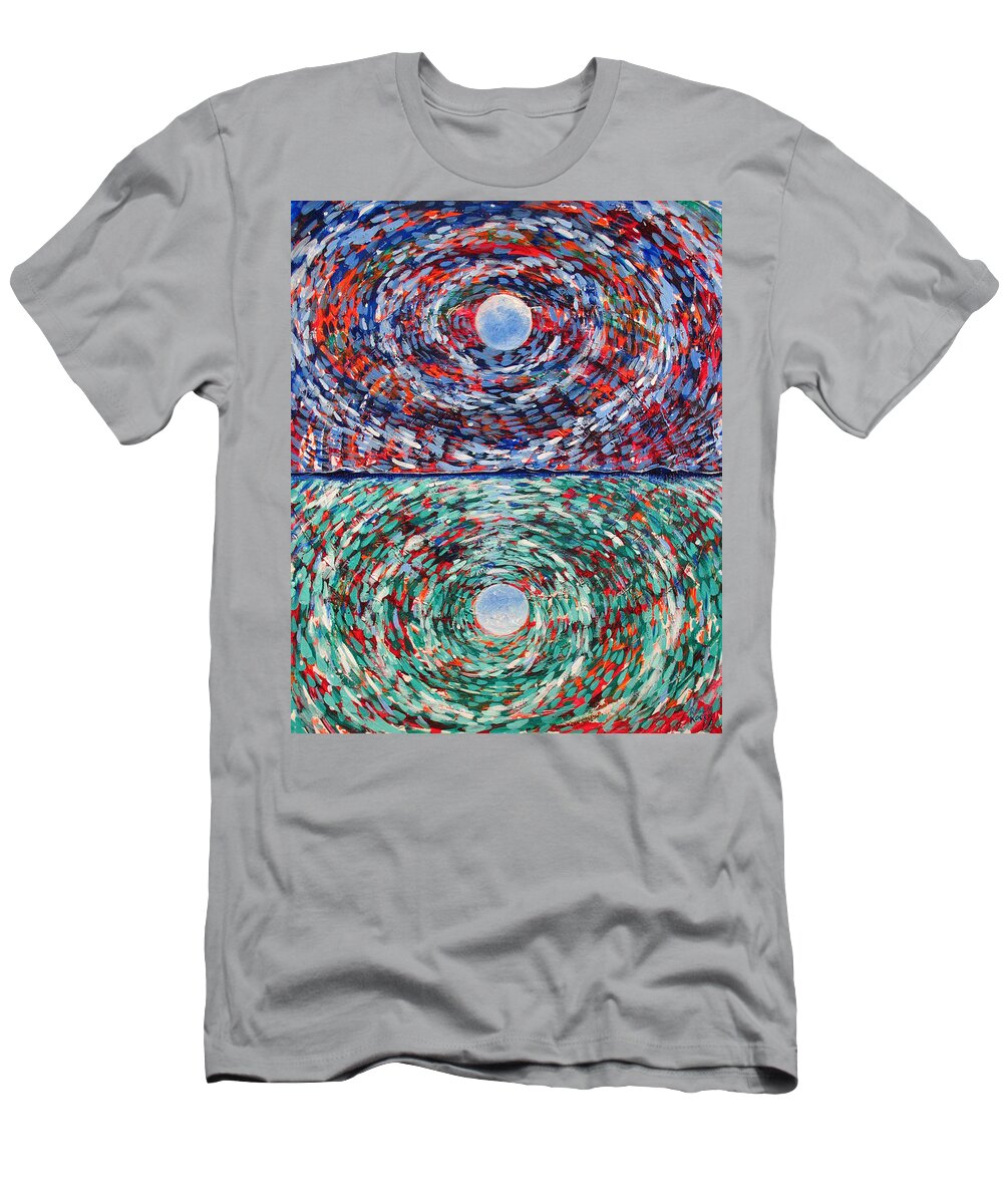 Sky T-Shirt featuring the painting Close To The Edge by Rollin Kocsis