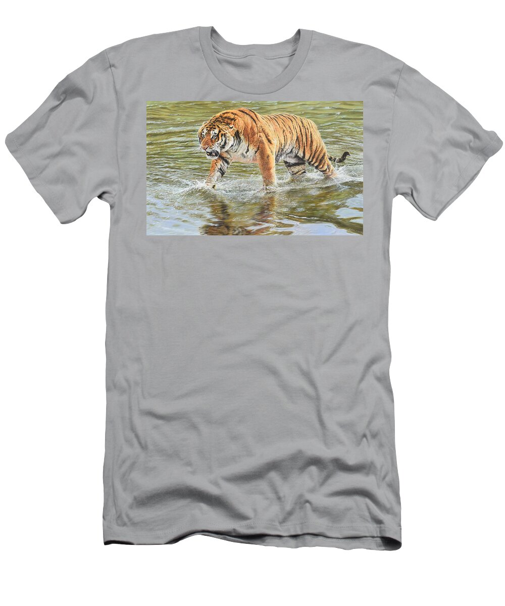 Wildlife Paintings T-Shirt featuring the photograph Closing In by Alan M Hunt