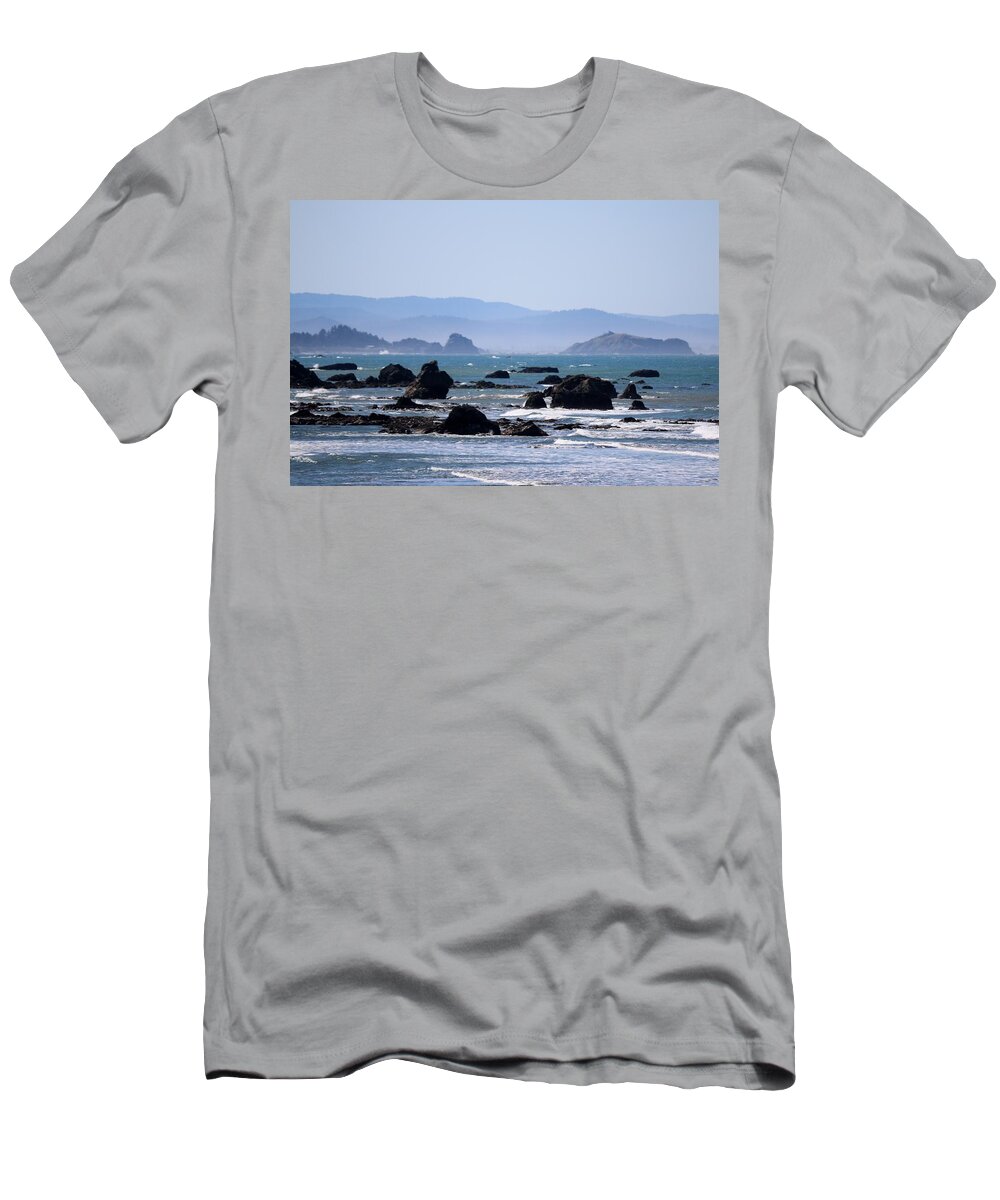 Harris Beach State Park T-Shirt featuring the photograph Coastal View at Harris Beach State Park by Christy Pooschke