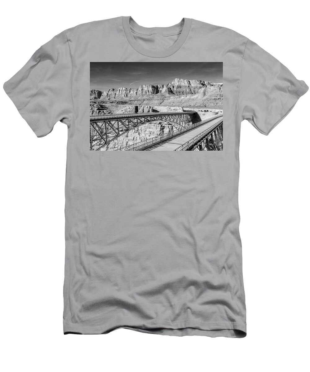 Navajo Bridge T-Shirt featuring the photograph Colorado River Crossing by Jurgen Lorenzen
