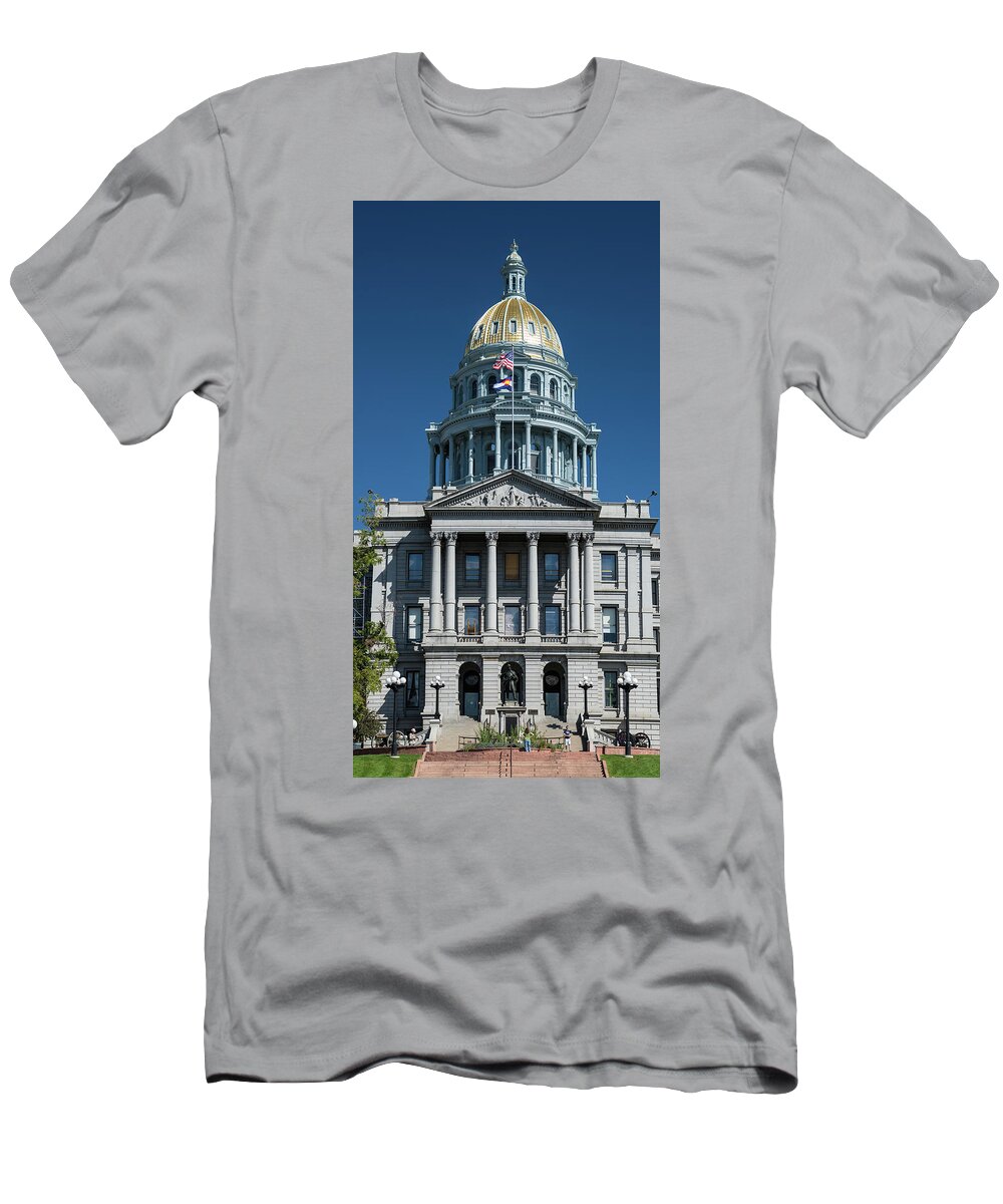 Colorado T-Shirt featuring the photograph Colorado State Capitol by Steve Gadomski