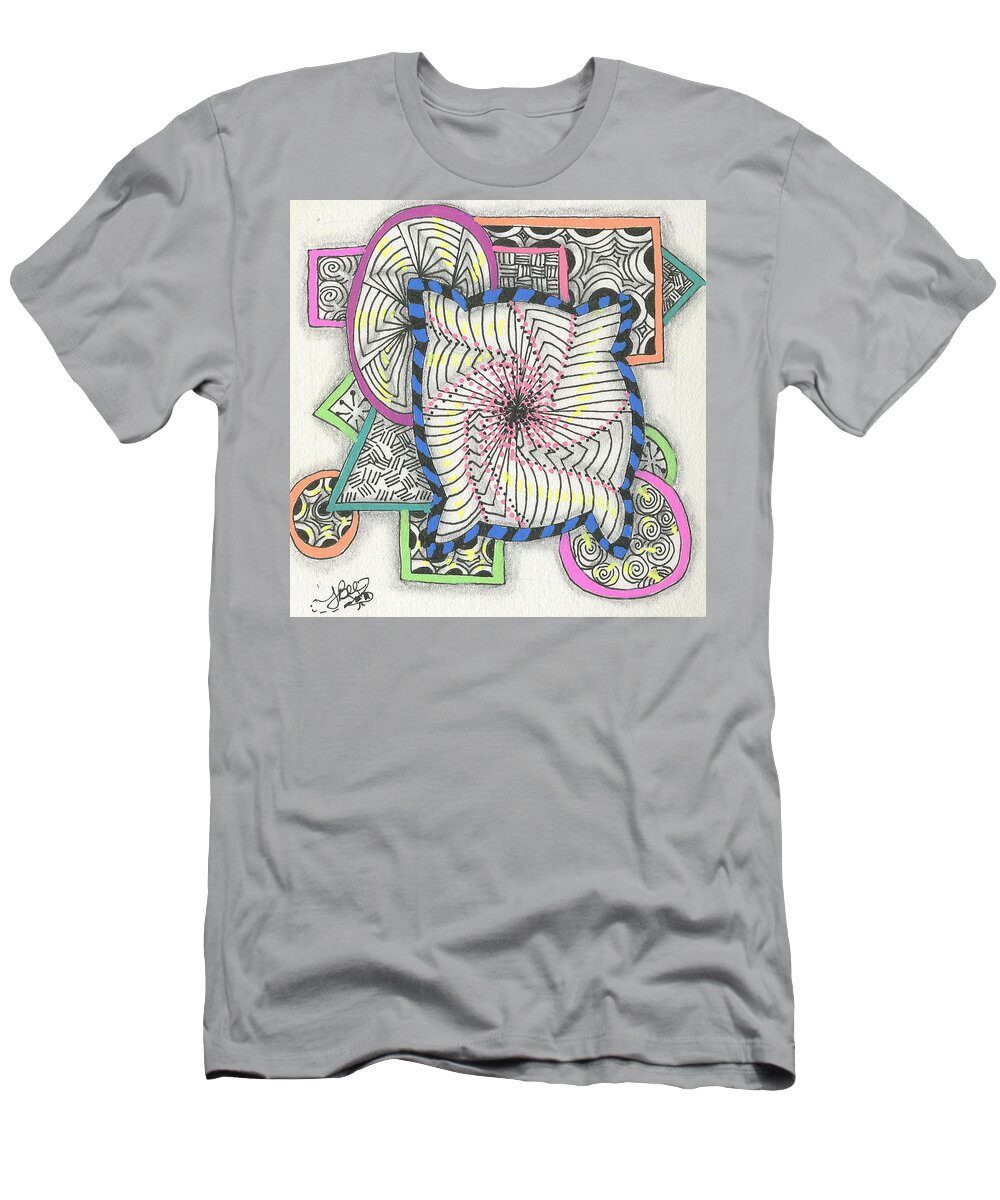 Color T-Shirt featuring the drawing Colored Frames by Jan Steinle