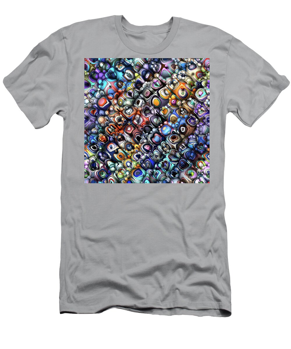 Chaos T-Shirt featuring the digital art Colorful Chaotic Contours by Phil Perkins